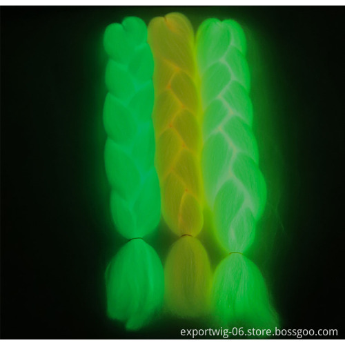 Jumbo Braid Hair Extensions Glowing In The Dark Colorful Synthetic Braid For Halloween Festival Cosplay Children Braid Hairstyle